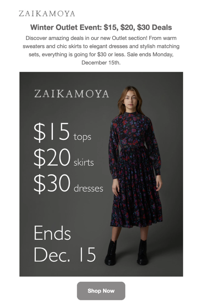 Zaikamoya Email Campaign